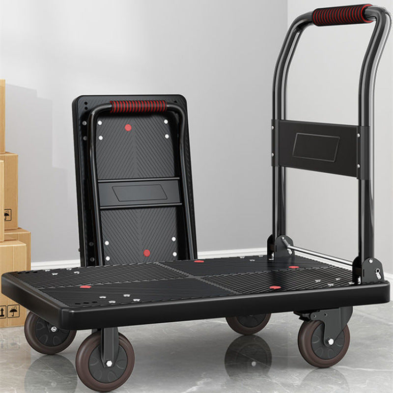 Small trolley pulling trailer folding light hand hand pull cart handling flatbed truck home pick up express trolley wholesale