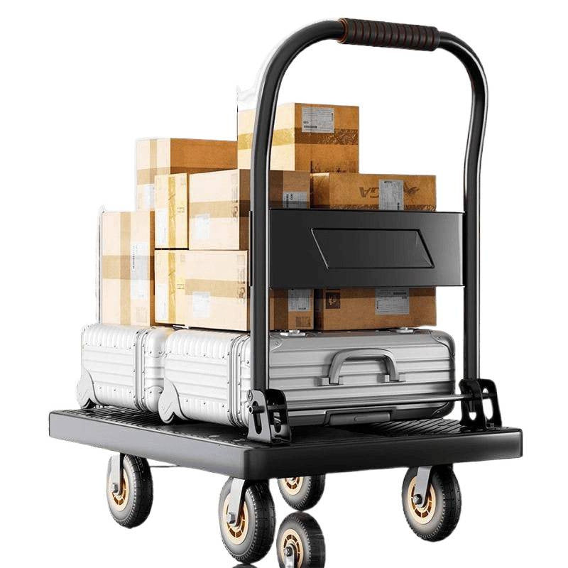 Small trolley pulling trailer folding light hand hand pull cart handling flatbed truck home pick up express trolley wholesale