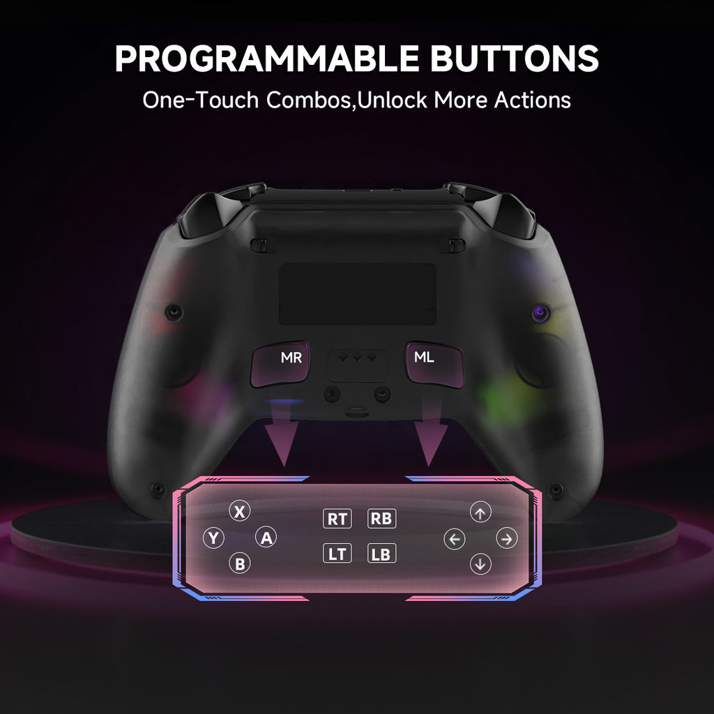 PS5 wireless bluetooth, gamepad, RGB macro programming, android ios pc, steam, macp5, console controller