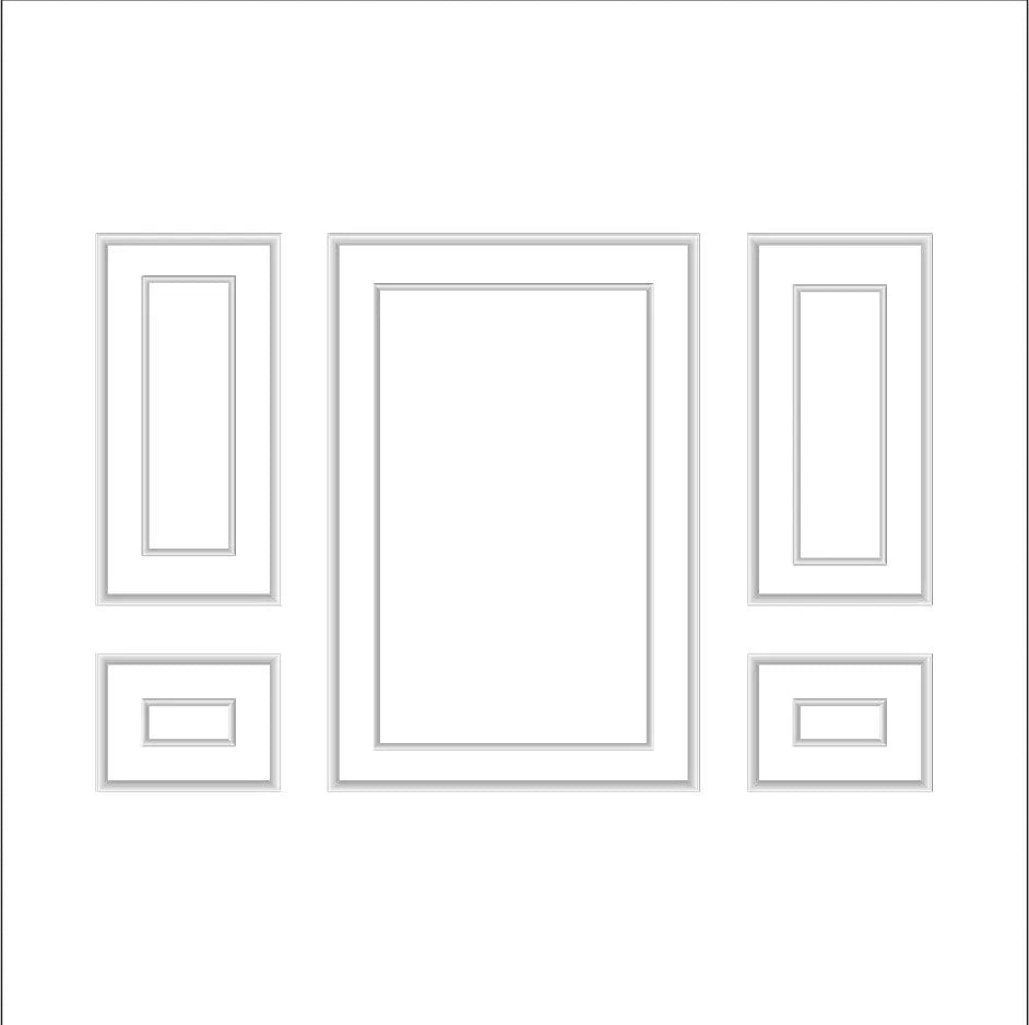 Wall Moulding Kit - 3 Upper & 2 Bottom Frames | Easy Installation