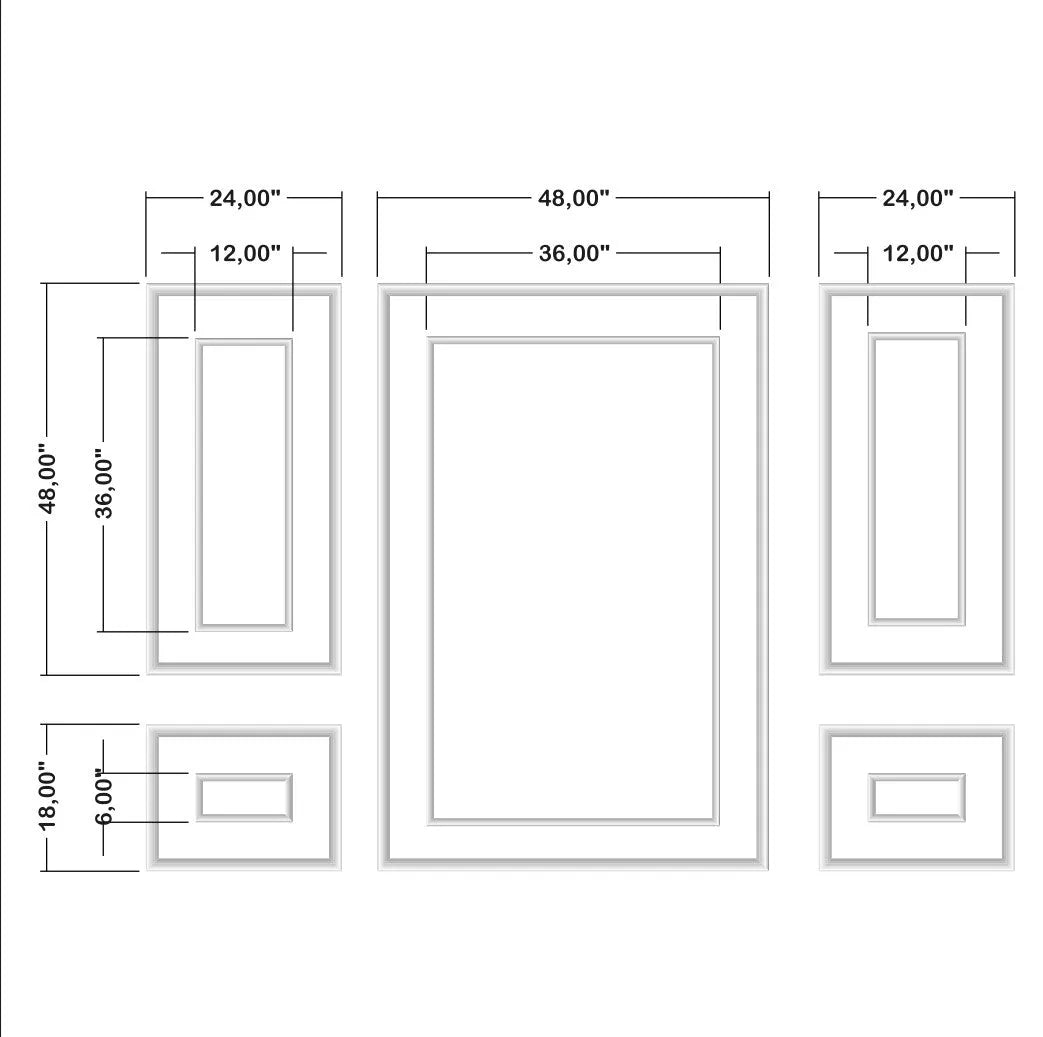 Wall Moulding Kit - 3 Upper & 2 Bottom Frames | Easy Installation