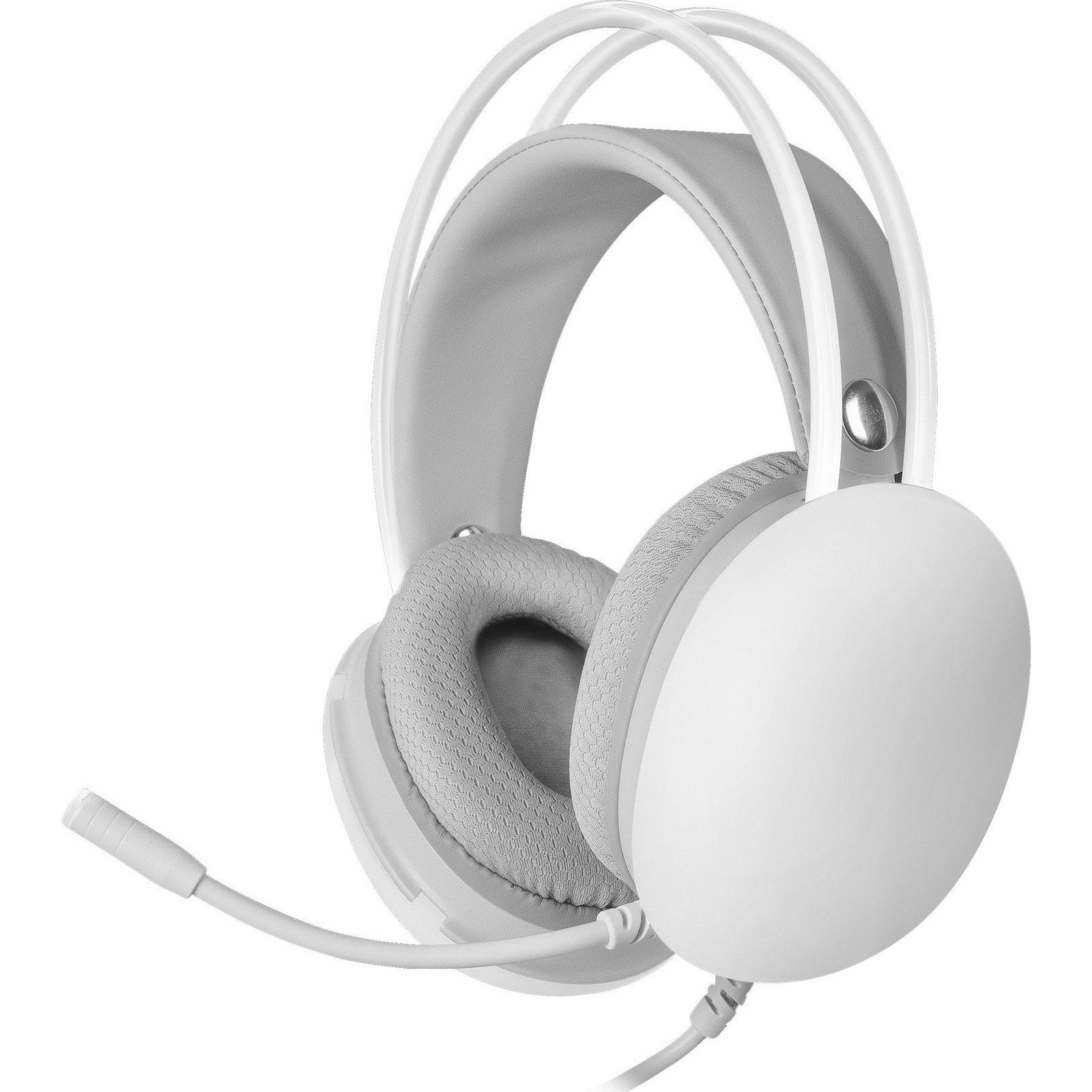 Căști de gaming Mars Gaming MH-GLOW RGB, albe, cu mufă de 3,5 mm (8435693103028)