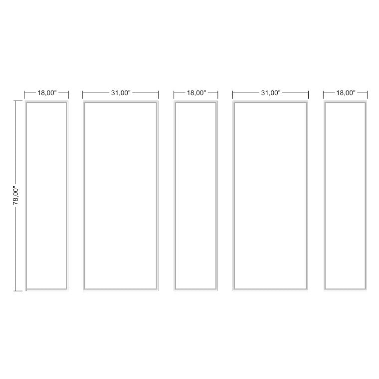 Ready to Assemble Wall Molding Package - 5 Vertical Frames | Easy Installation